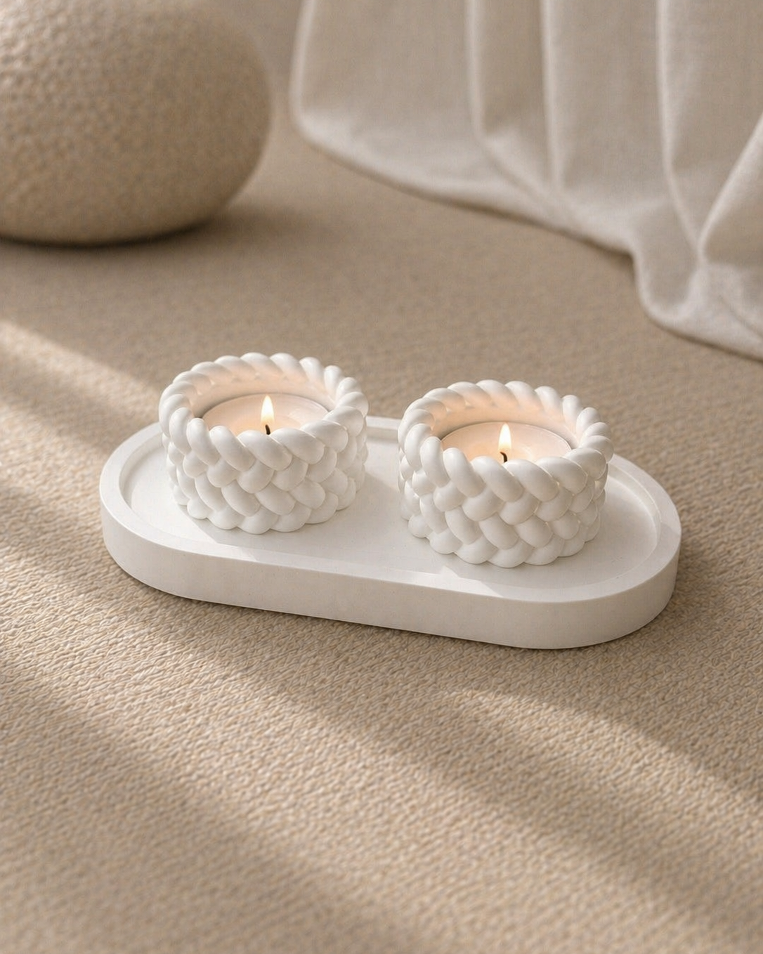 SET TRAY LONG WITH CANDLE BRAIDS (PURE)